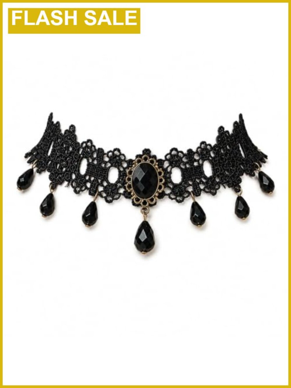 Lace Choker Victorian Gothic Necklace Adjustable Costume Jewelry